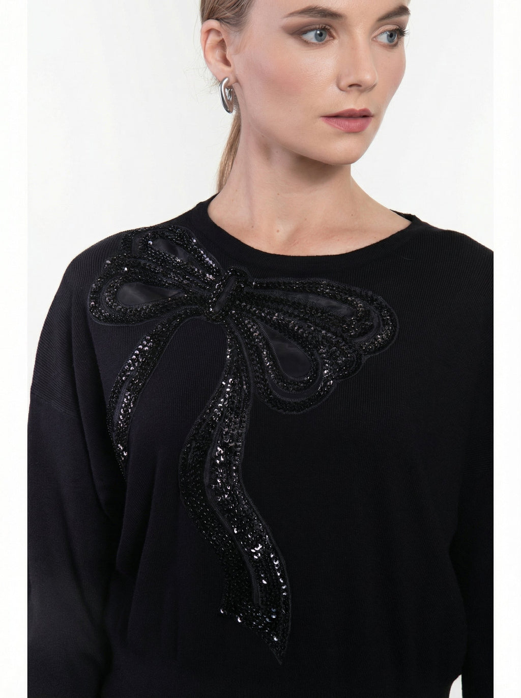 Maglia con Fiocco in Paillettes