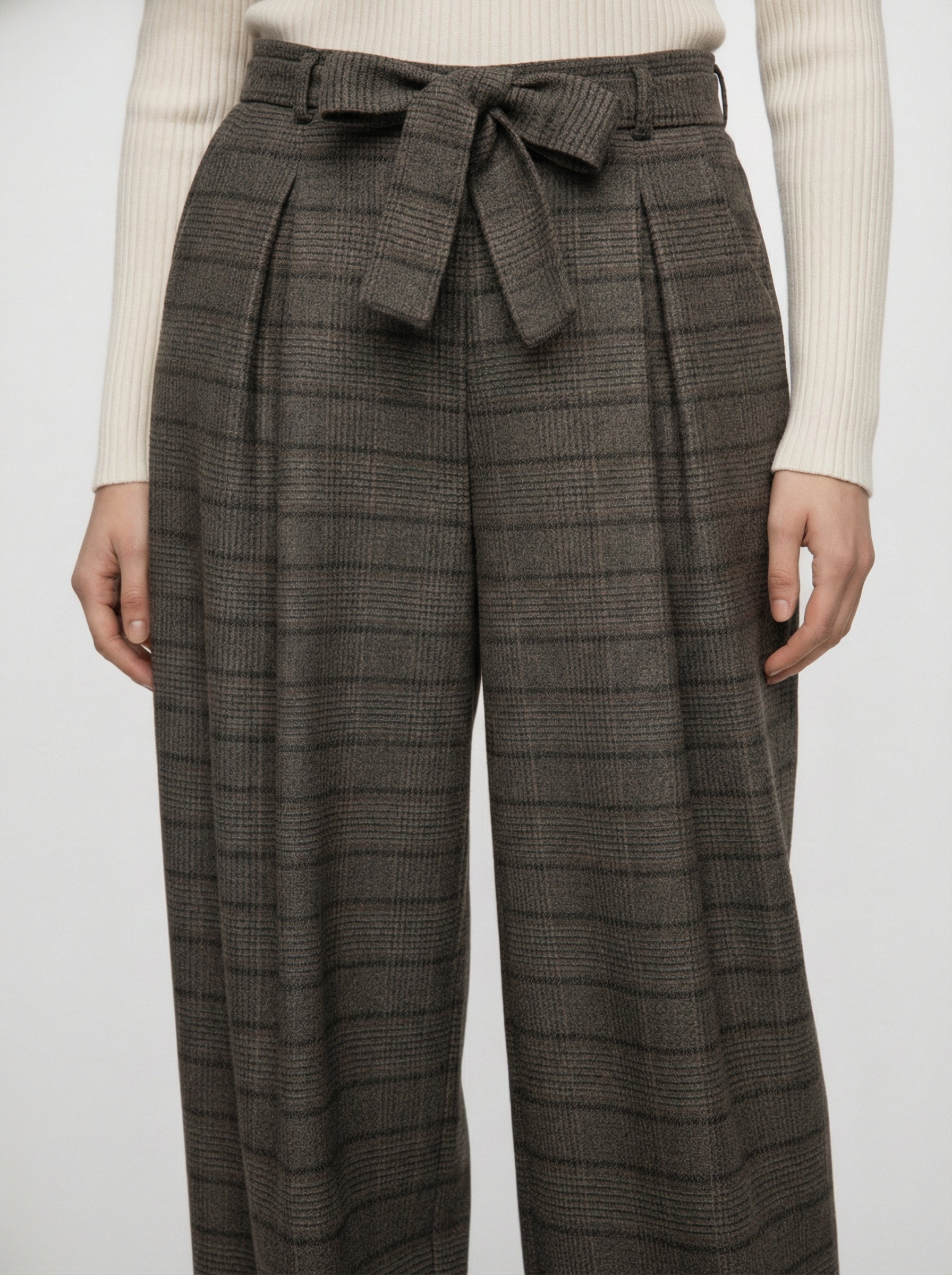 Pantalone a palazzo fantasia tartan